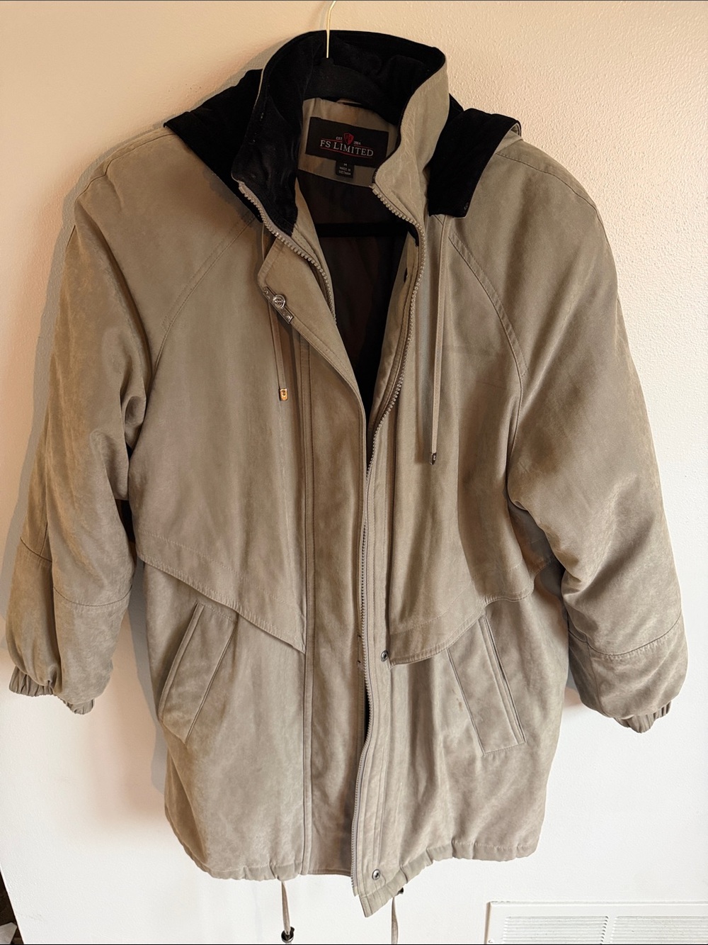 FS Limited Women's Taupe Suede Winter Jacket Size M